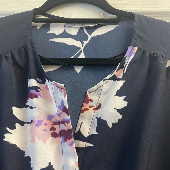 Navy floral long sleeve/shorts romper - Picture 6 of 10